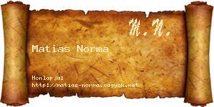 Matias Norma névjegykártya